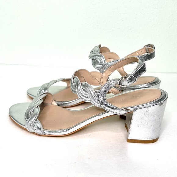 Stuart Weitzman Twistie Block Heel in Silver Size 6 - Picture 5 of 13